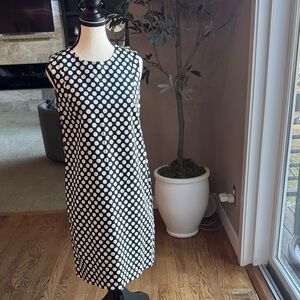 NWOT Joe Fresh Black and White Polka Dot Sleeveless Shift Dress